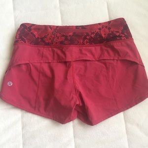LULULEMON SHORTS RED
